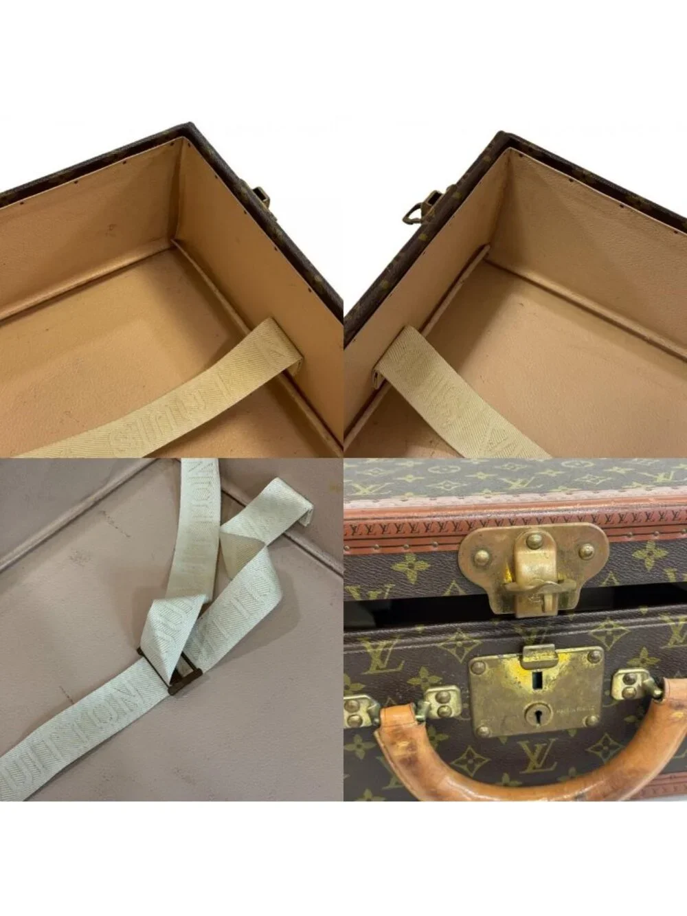 Louis Vuitton Bisten 60 Monogram Trunk Purse Suitcase Brown